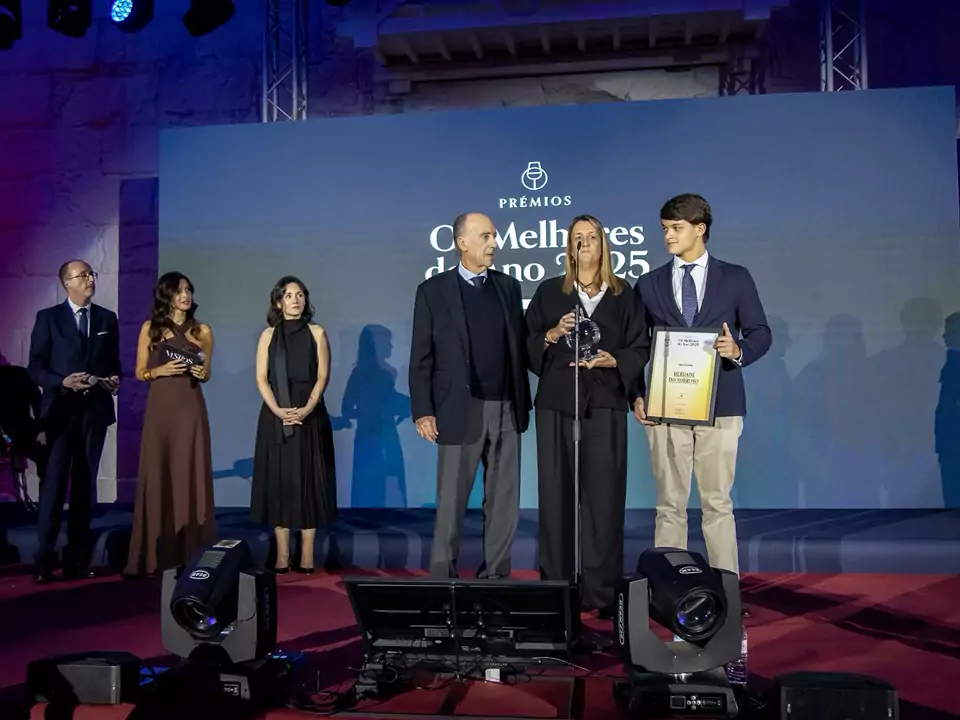 Entrega de um prémio em palco na gala Os Melhores do Ano